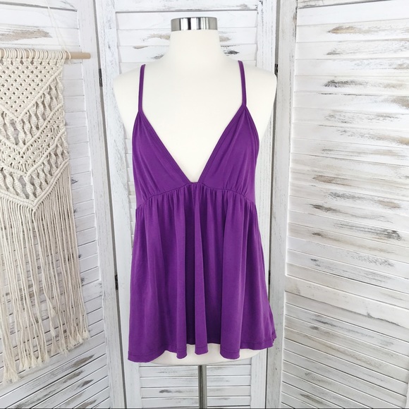 Free People Tops - Free People / Purple V-neck Strappy Flowy Tank M
